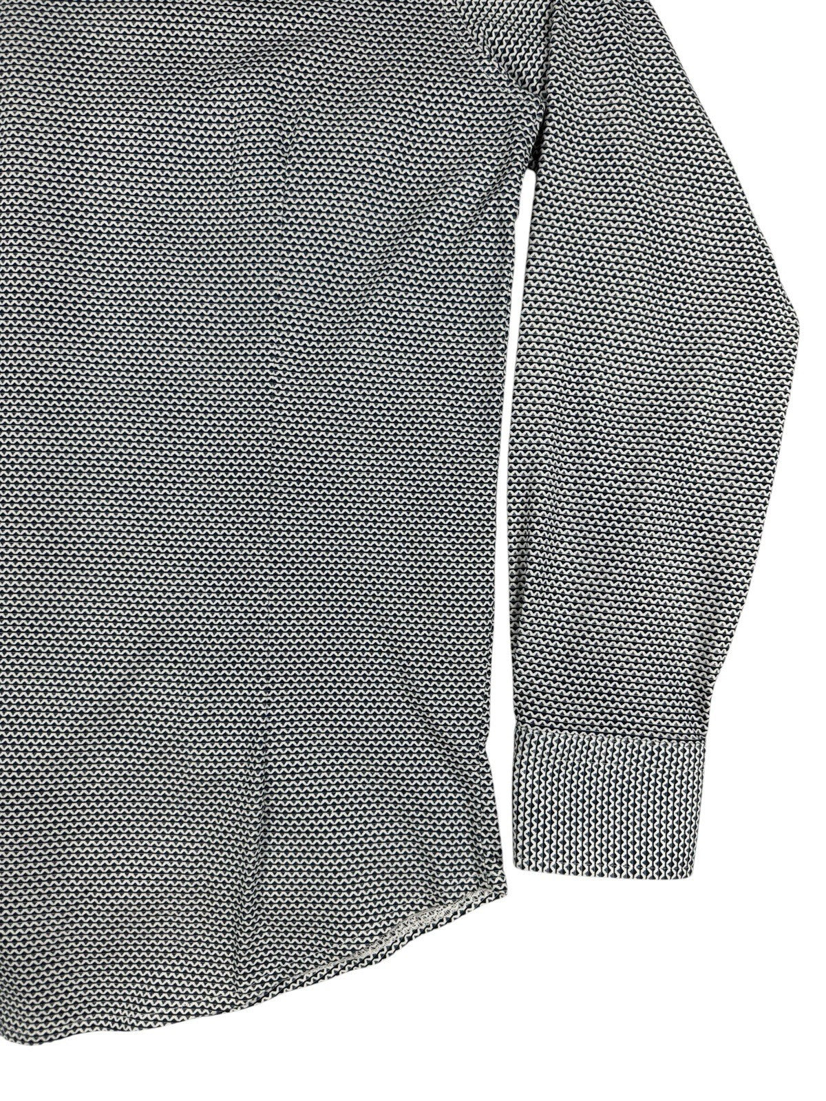 Victor Emmanuel White/Blue Stripe Pattern Stretch Shirt Small (15in Collar)
