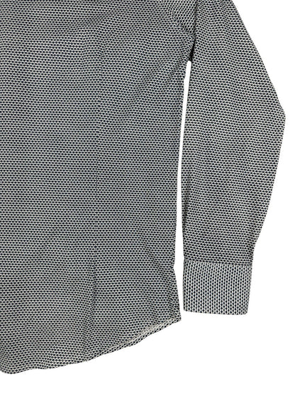 Victor Emmanuel White/Blue Stripe Pattern Stretch Shirt Small (15in Collar)