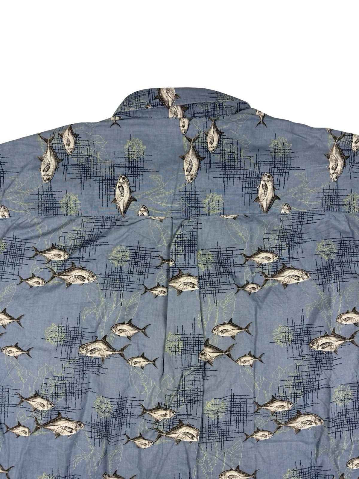 Puritan Retro Blue Hawaiian Fish Holiday Shirt 2XL