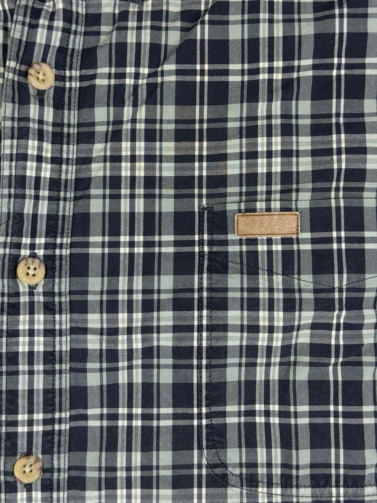 Carhartt Essential Blue Plaid Short Sleeve Button Cotton Shirt 2XL