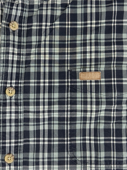 Carhartt Essential Blue Plaid Short Sleeve Button Cotton Shirt 2XL
