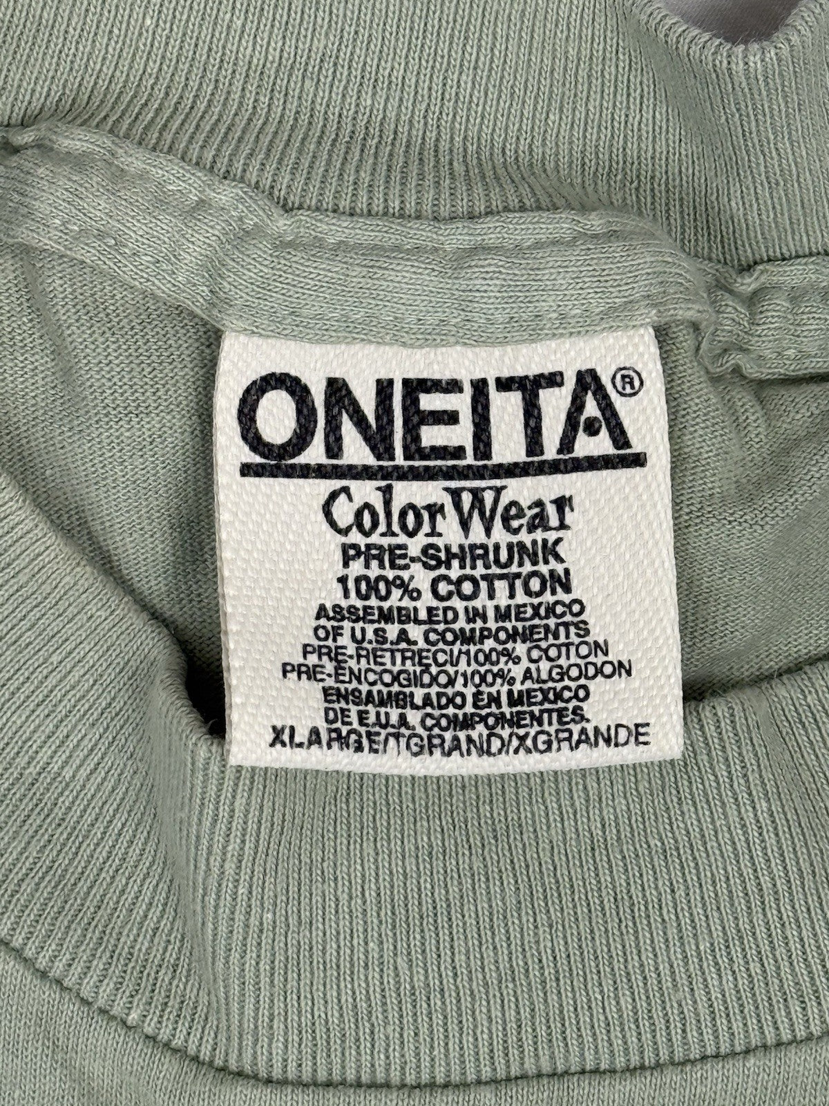 Vintage Green Cotton Michigan Triathlon '97 Americana Top XL