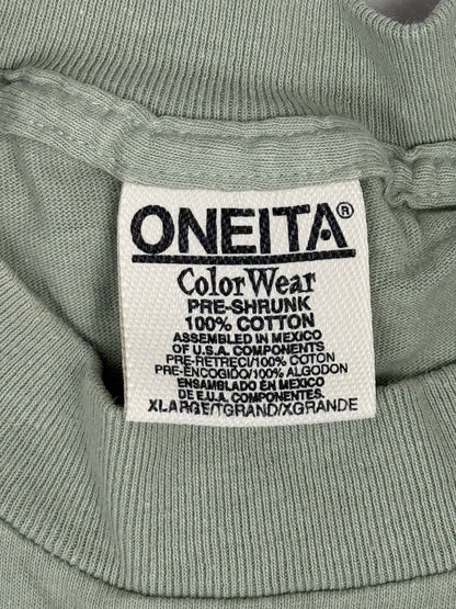 Vintage Green Cotton Michigan Triathlon '97 Americana Top XL