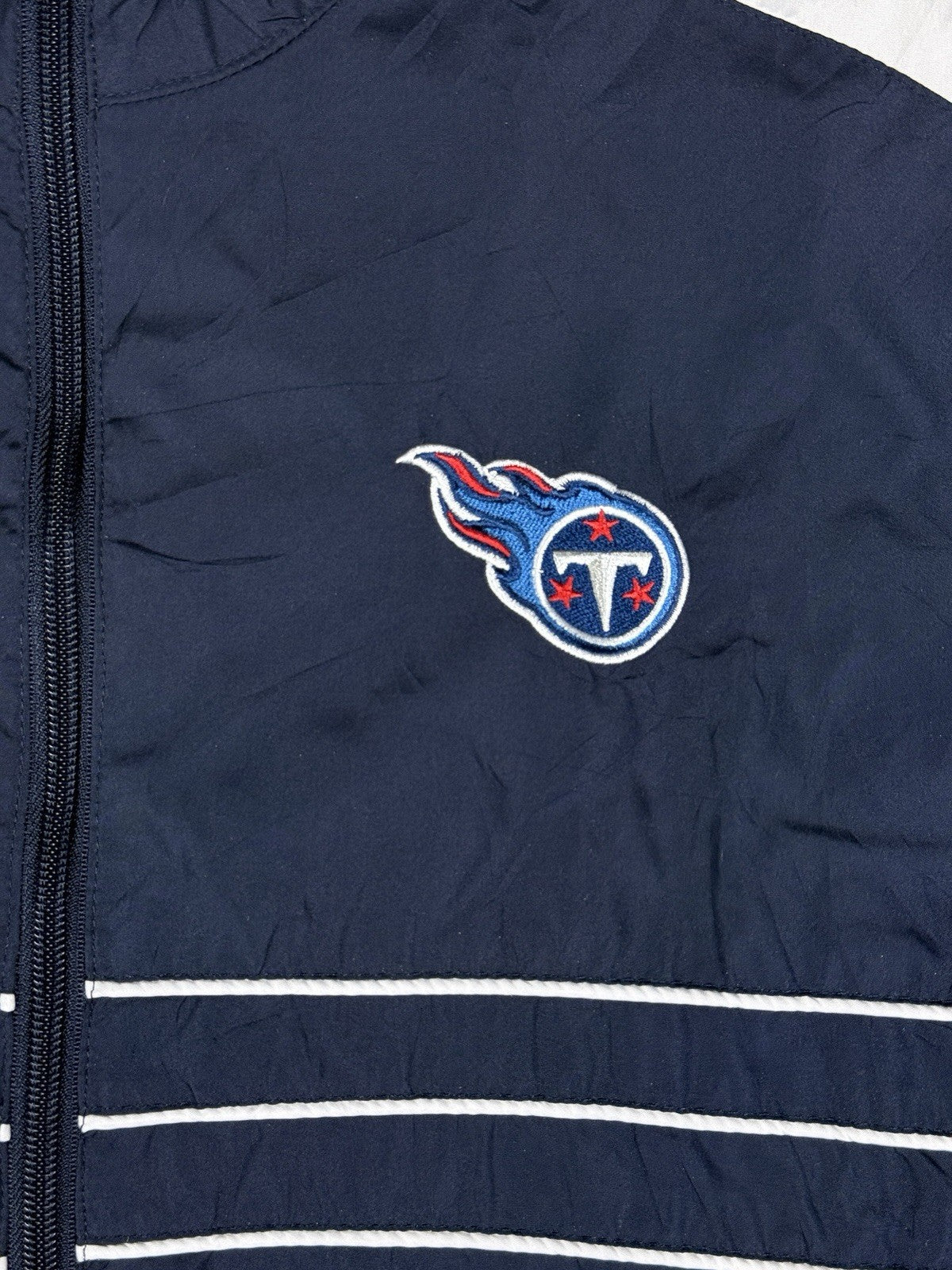 Reebok NFL Team Apparel Tennessee Titans Blue Zip Windbreaker Track Jacket XL