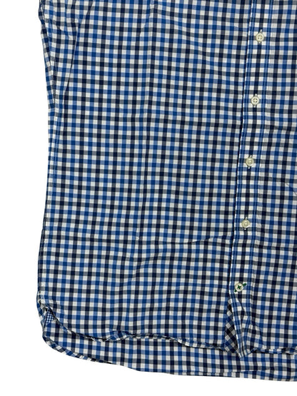 Tommy Hilfiger Blue Check Custom Fit Short Sleeve Shirt Medium