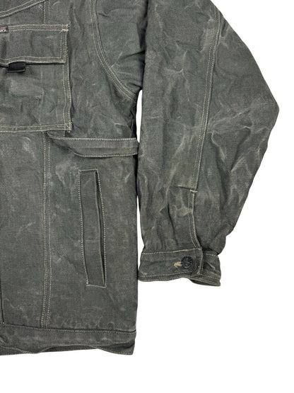 Barcode Jeans Grey Denim Y2K Sherpa Lined Utility Jacket XL