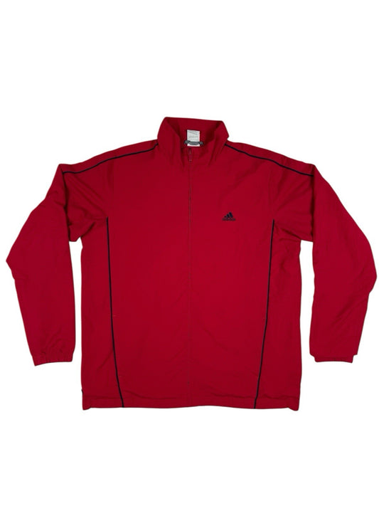 Adidas Vintage Red Zip Through Lined Track Jacket Size 18