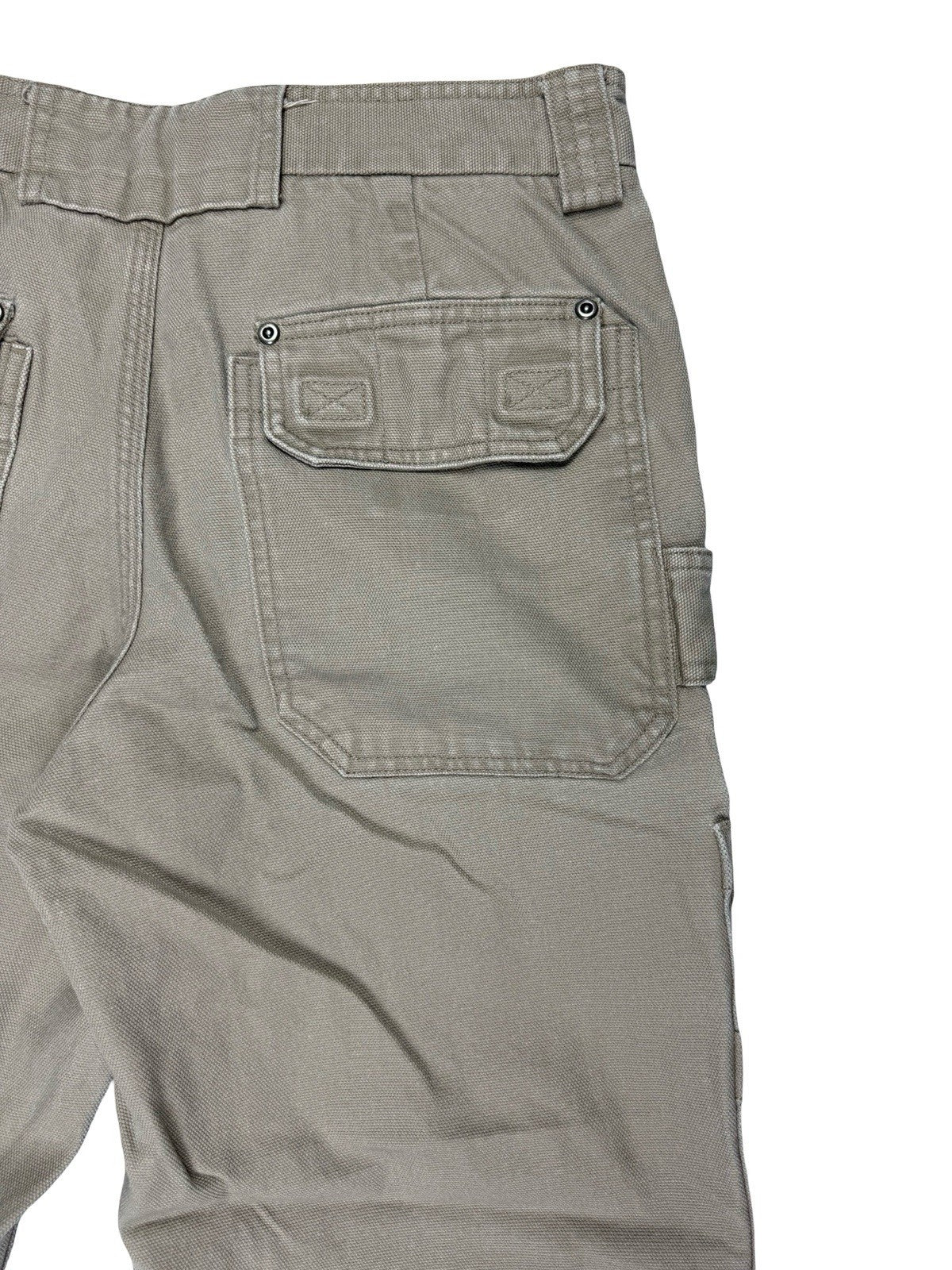 Duluth Beige Cargo Carpenter Denim Jeans 32W 30L