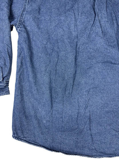 Sun River Vintage Blue Denim Fleece Lined Shirt Jacket Large