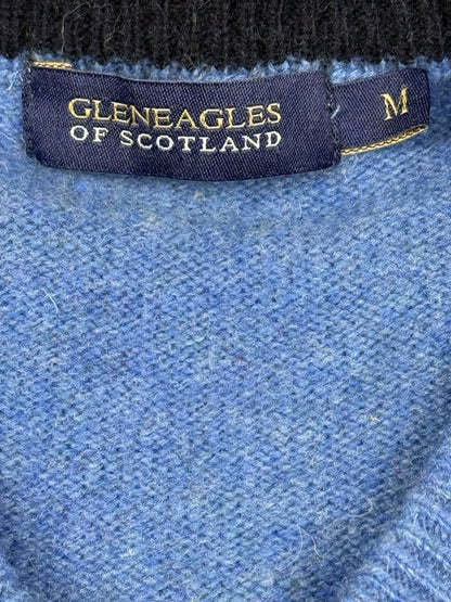 Gleneagles of Scotland Blue Wool Knit Golf Vest Medium