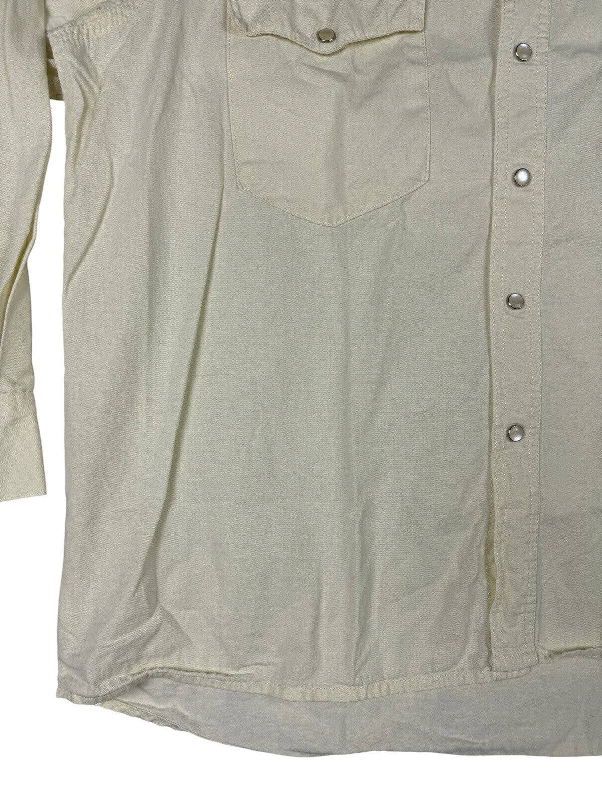 Lee Vintage 90s Off White Pearl Snap Shirt Large