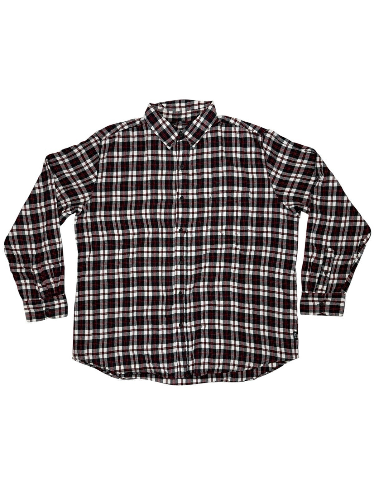 Chaps Retro Red Plaid Cotton Button Up Collared Shirt XL