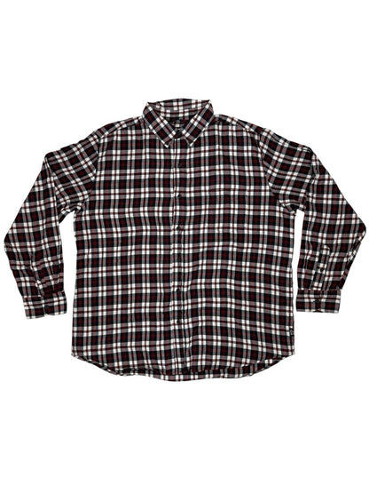 Chaps Retro Red Plaid Cotton Button Up Collared Shirt XL