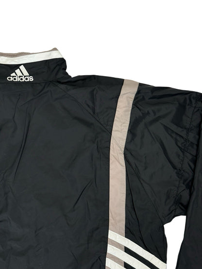 Adidas Vintage Black Nylon Zip Track Jacket Medium