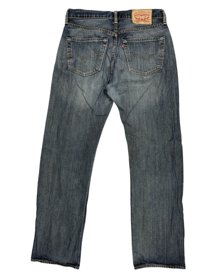 Levi's 501 Blue Straight Fit Button Fly Denim Jeans 32W 32L
