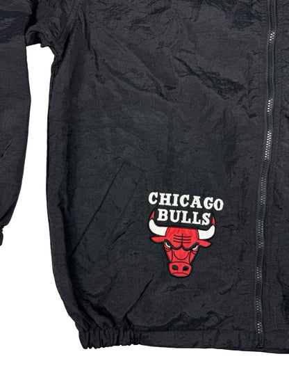 Starter Vintage 90s Black Chicago Bulls NBA Zip Windbreaker Track Jacket Medium