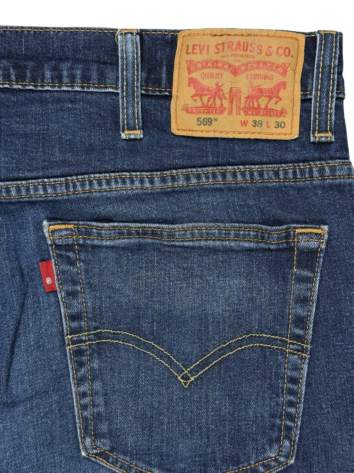 Levi's 569 Loose Straight Fit Blue Denim Jeans 38W 30L
