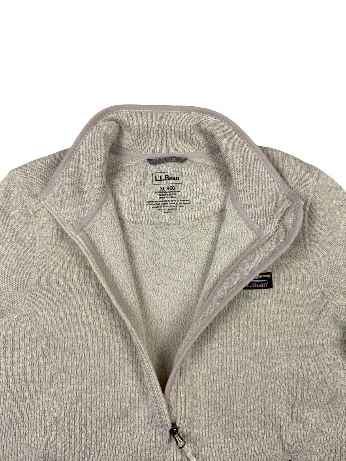 L.L. Bean Cream Zip Fleece Jacket Women's XL Regular