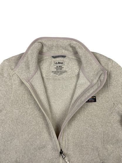L.L. Bean Cream Zip Fleece Jacket Women's XL Regular