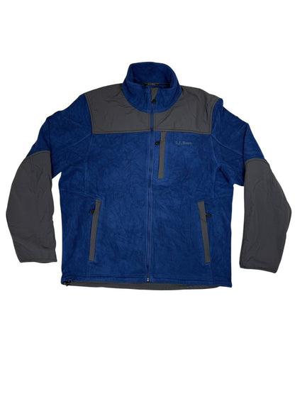 LL Bean Blue Polartec Fleece Zip Jacket Medium