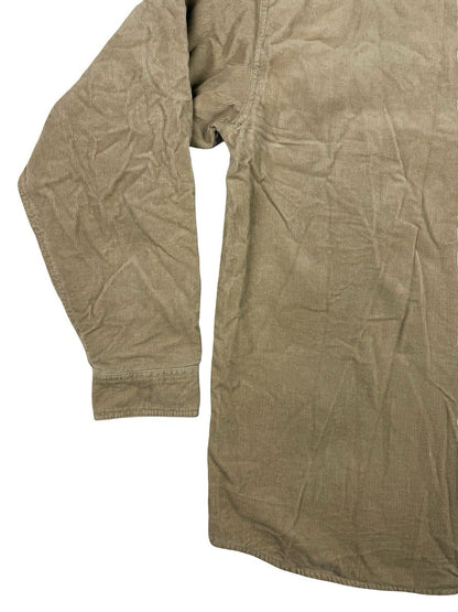 Lanesboro Beige Fleece Lined Corduroy Button Up Jacket Medium