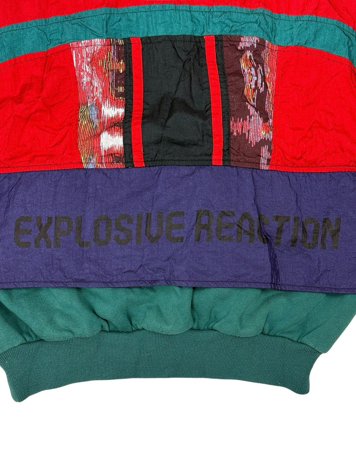 Adidas Vintage Y2K Explosive Reaction Multi Patterned 1/4 Zip Jumper Medium