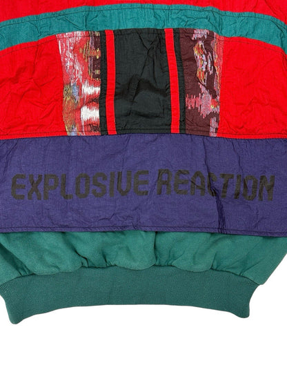 Adidas Vintage Y2K Explosive Reaction Multi Patterned 1/4 Zip Jumper Medium