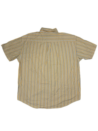 Nautica Retro Yellow Striped Cotton Collared Shirt 2XL