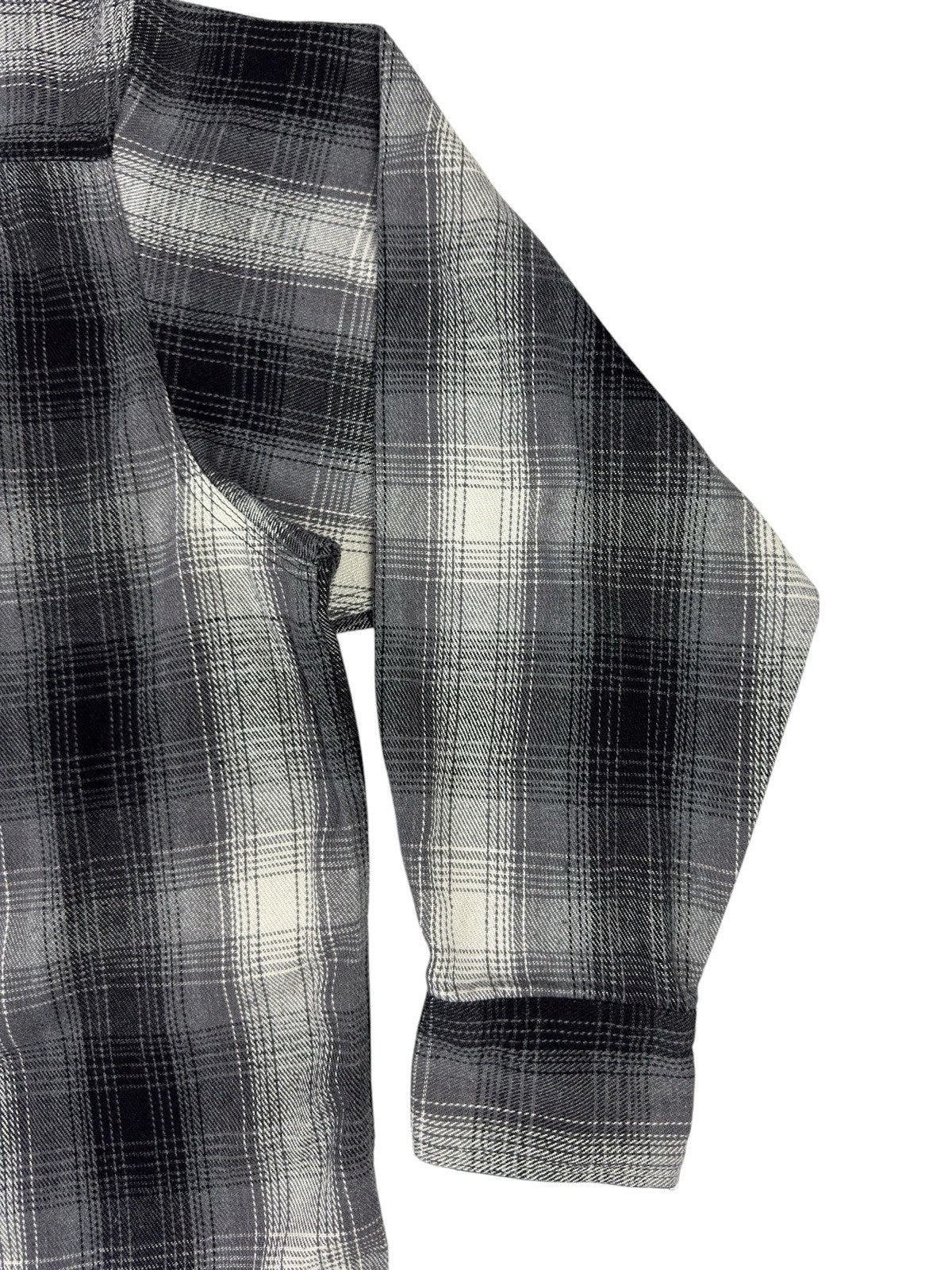 Hickory Shirt Retro Grey Plaid Pearl Snap Western Shirt 2XL
