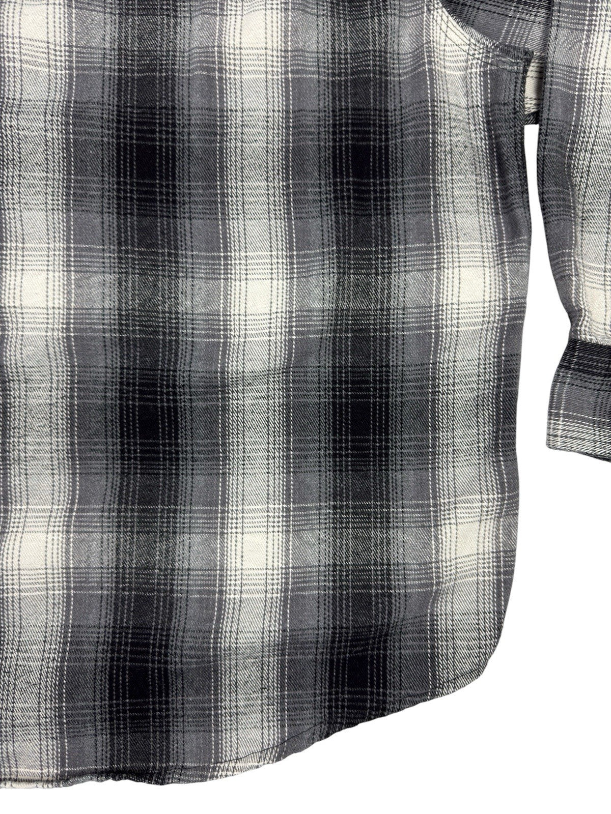 Hickory Shirt Retro Grey Plaid Pearl Snap Western Shirt 2XL