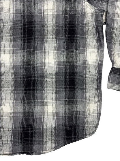 Hickory Shirt Retro Grey Plaid Pearl Snap Western Shirt 2XL