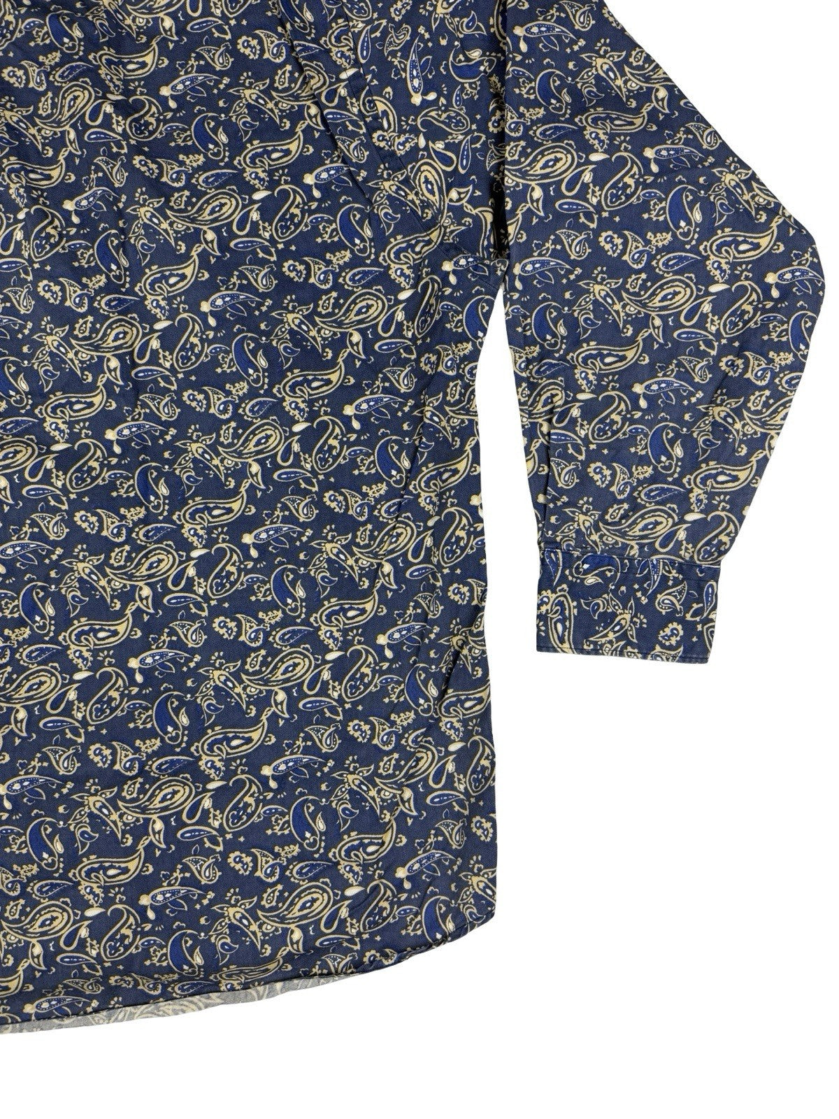 Club Room Retro Blue Cotton Paisley Shirt XL