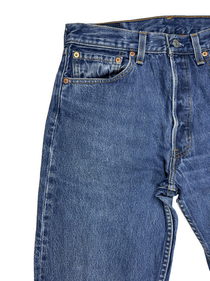 Levi's 501 Retro Blue Straight Leg Denim Jeans 32W 36L Made In USA