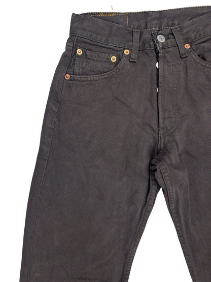 Levi's 501 Vintage Brown Straight Leg Denim Jeans 26W 34L