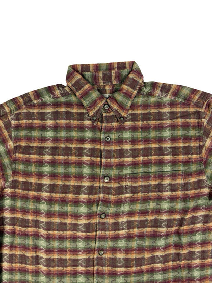 The Territory Ahead Vintage Multi Plaid Striped Cotton Shirt Medium