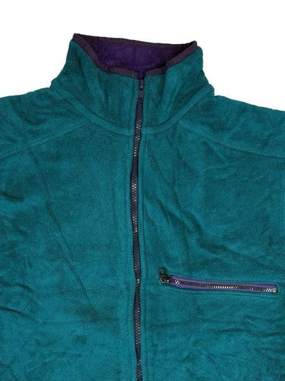 LL Bean Vintage Green Polartec Fleece Zip Jacket Medium