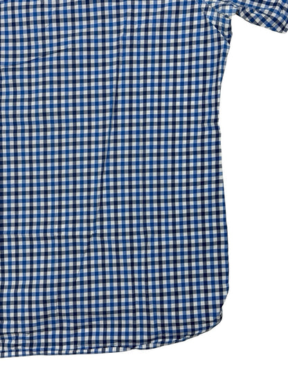 Tommy Hilfiger Blue Check Custom Fit Short Sleeve Shirt Medium