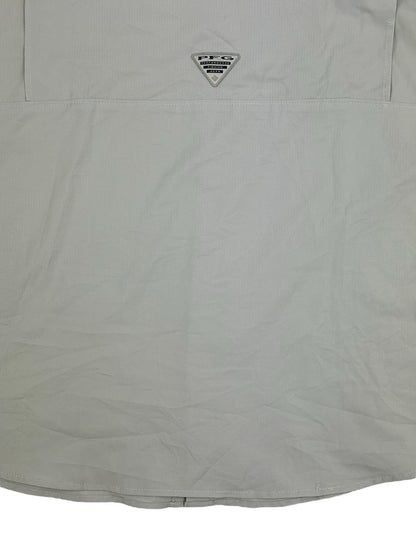 Columbia Grey PFG Polyester Fishing Shirt Large