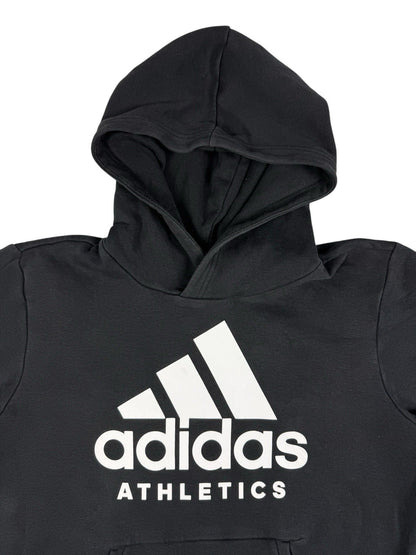 Adidas Black Big Printed Logo Pullover Hoodie Medium