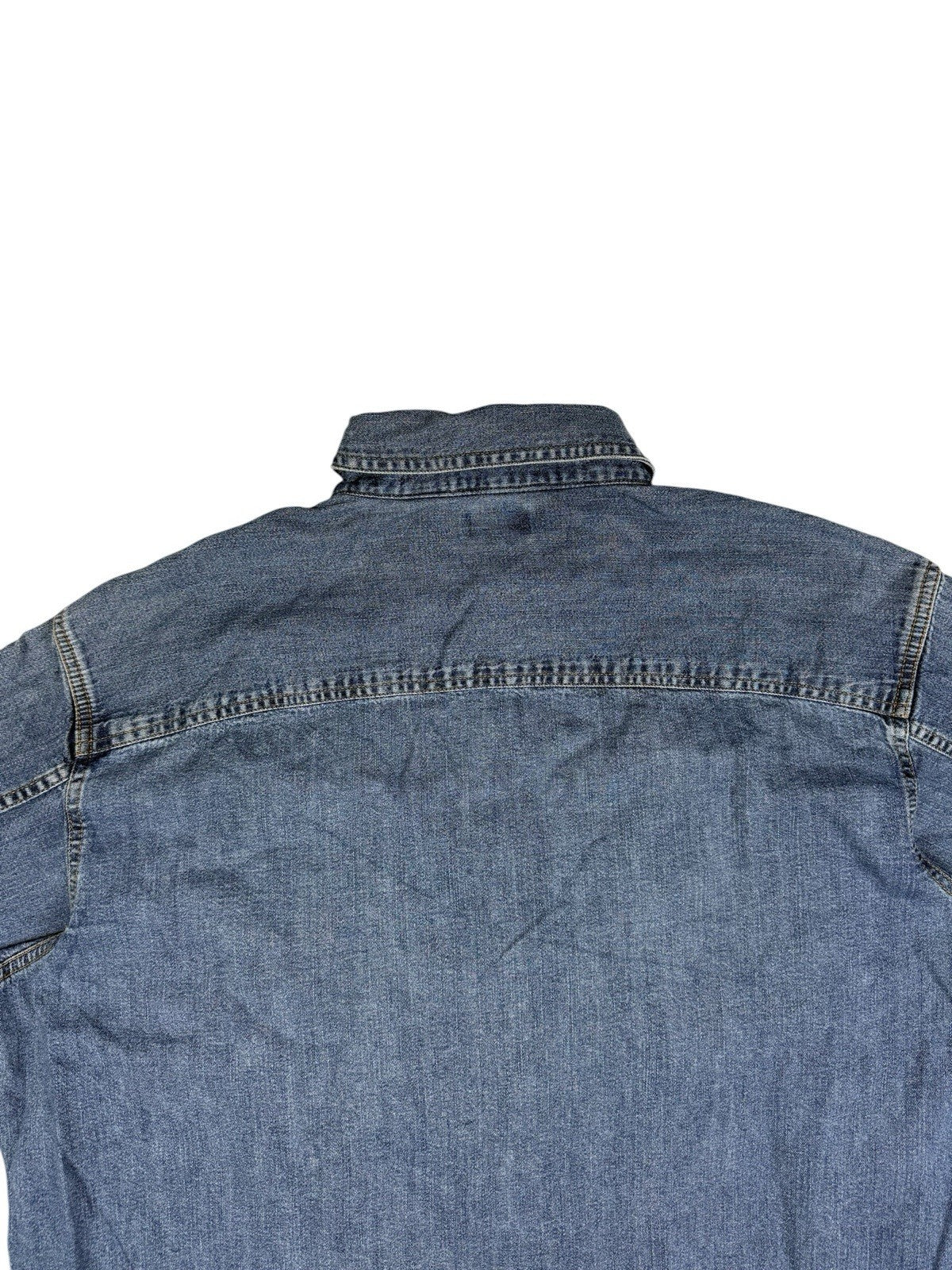 Levi's Blue Cotton Denim Button Up Shirt Large