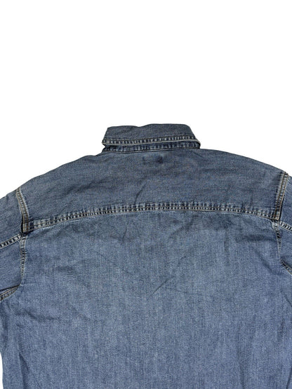 Levi's Blue Cotton Denim Button Up Shirt Large