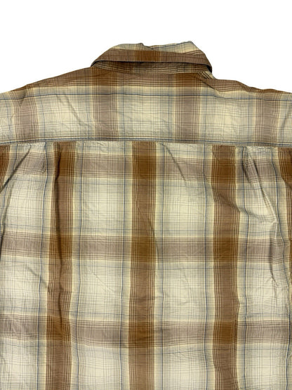 Carhartt Relaxed Fit Lightweight Beige Plaid Short Sleeve Shirt Medium