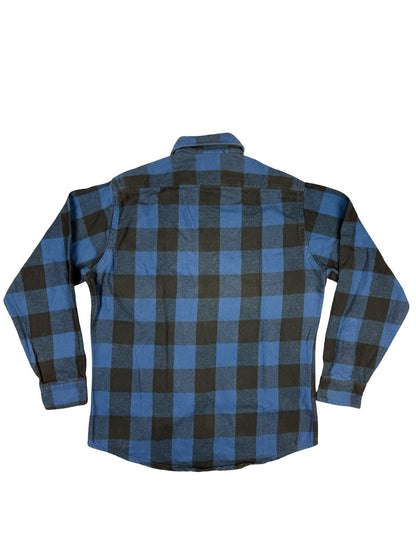 Fieldmaster Vintage Faded Blue Plaid Cotton Lumberjack Grunge Shirt Medium USA