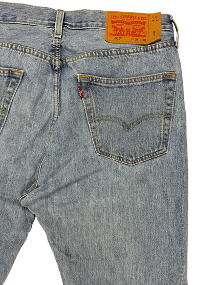 Levi's 501 Light Blue Straight Leg Denim Jeans 34W 30L