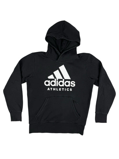 Adidas Black Big Printed Logo Pullover Hoodie Medium