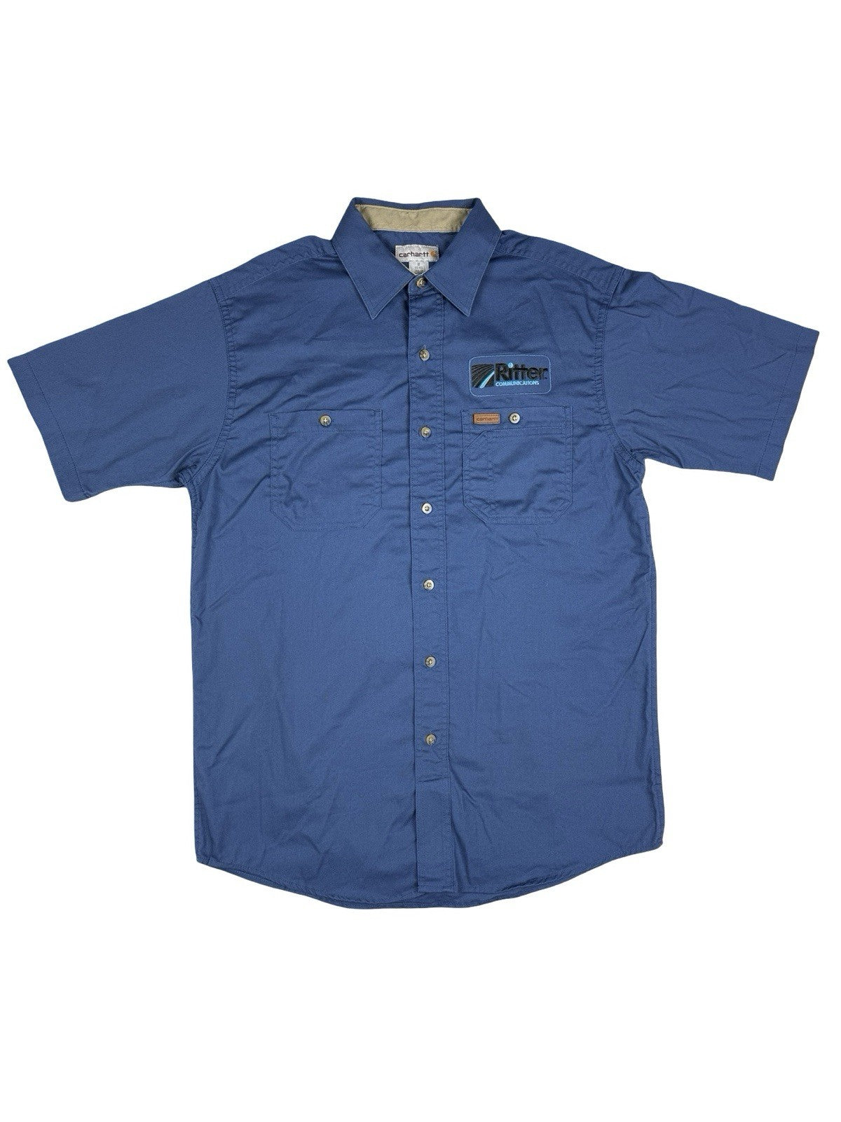 Carhartt Blue Short Sleeve Button Work Shirt Medium