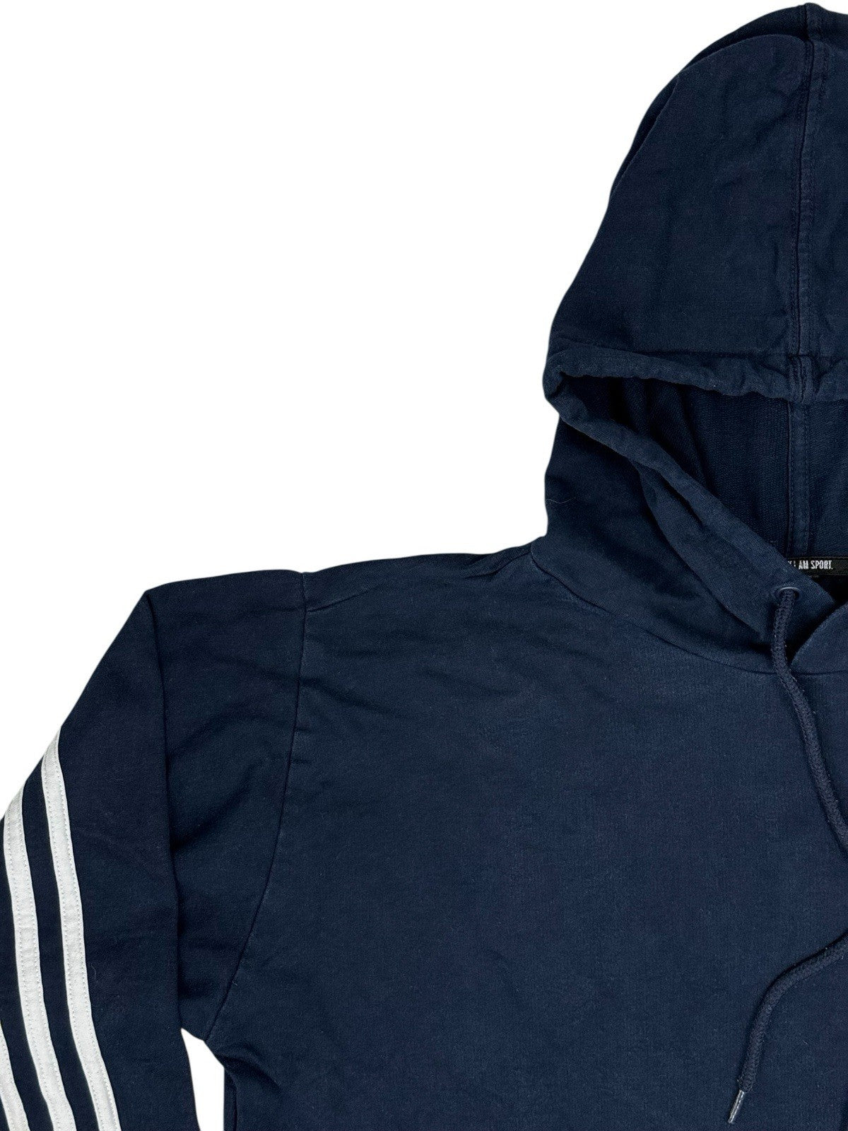 Adidas Blue 3 Stripe Hoodie Medium