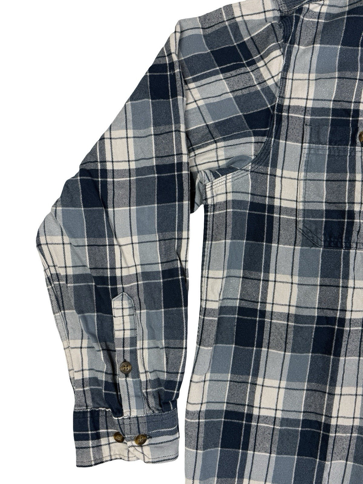 Carhartt Blue Trumbull Relaxed Fit Cotton Plaid Flannel Shirt XL