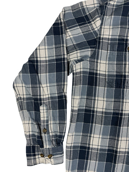 Carhartt Blue Trumbull Relaxed Fit Cotton Plaid Flannel Shirt XL