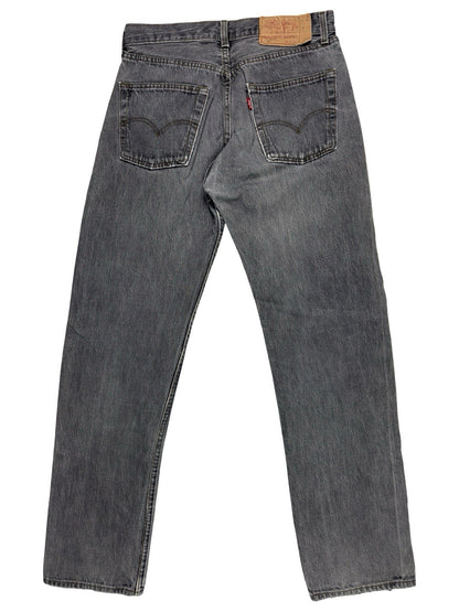 Levi's 501 Vintage Grey Straight Leg Button Fly Denim Jeans 32W 32L Made in UK